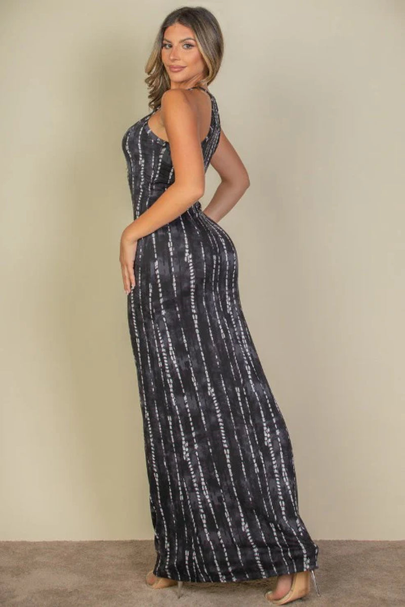 Tie Dye Printed Cami Bodycon Maxi Dress (CAPELLA)