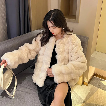 HOOOFUR Faux Fur Coat Women New Style Short Imitation 2025