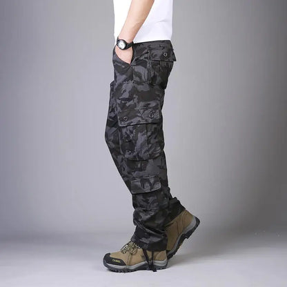 Men's Tactical Camouflage Overalls High-Quality Cotton Multi-Pocket Trousers Sports