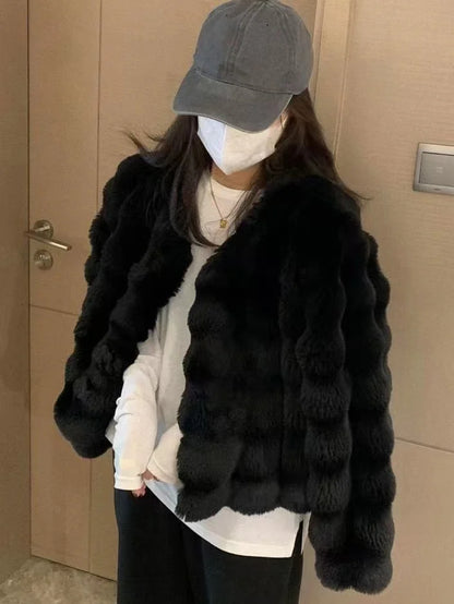 HOOOFUR Faux Fur Coat Women New Style Short Imitation 2025