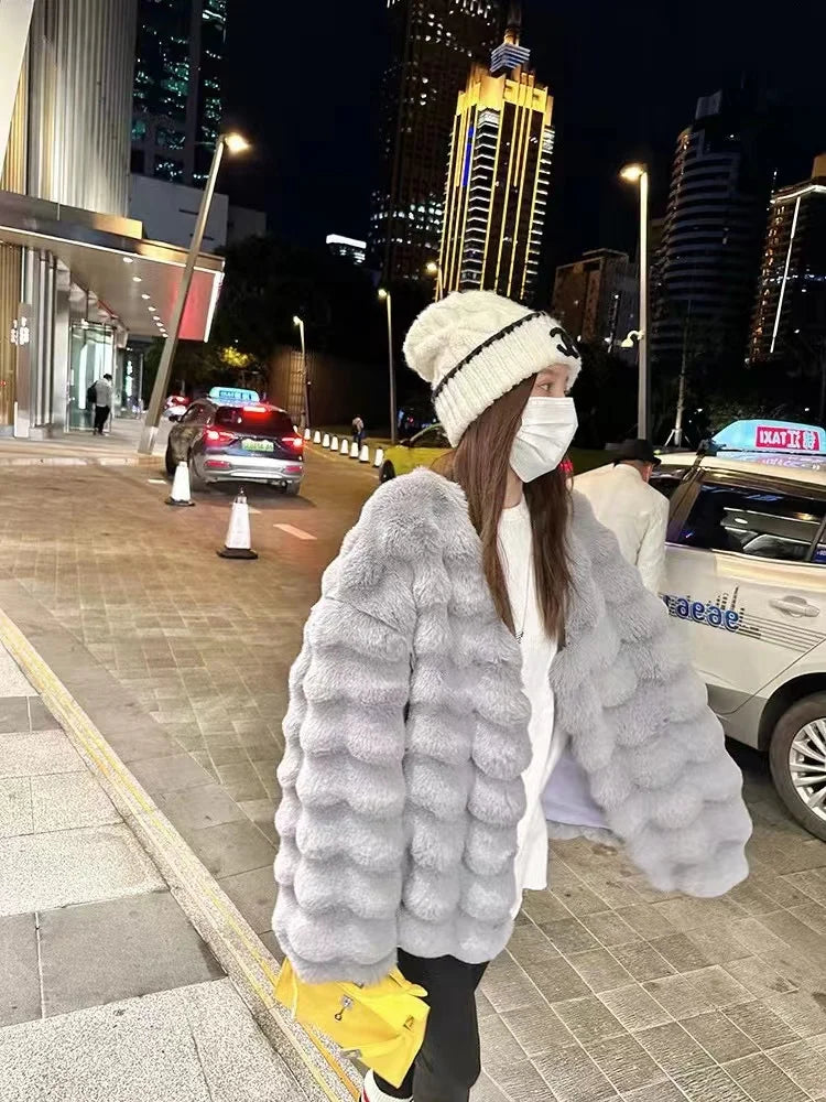 HOOOFUR Faux Fur Coat Women New Style Short Imitation 2025