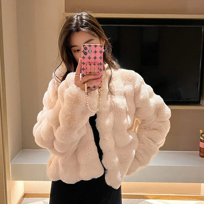 HOOOFUR Faux Fur Coat Women New Style Short Imitation 2025