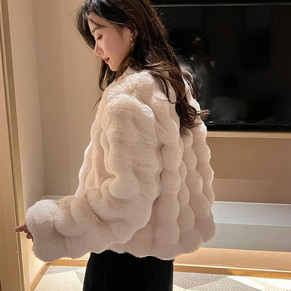 HOOOFUR Faux Fur Coat Women New Style Short Imitation 2025