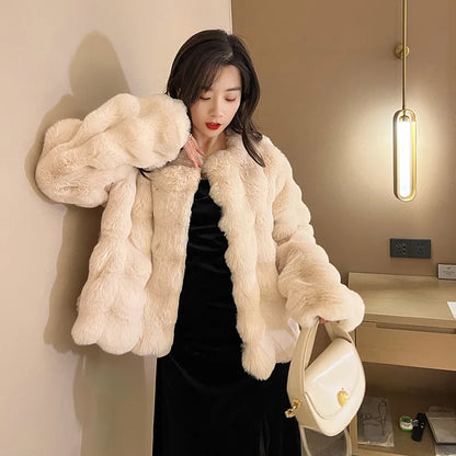 HOOOFUR Faux Fur Coat Women New Style Short Imitation 2025