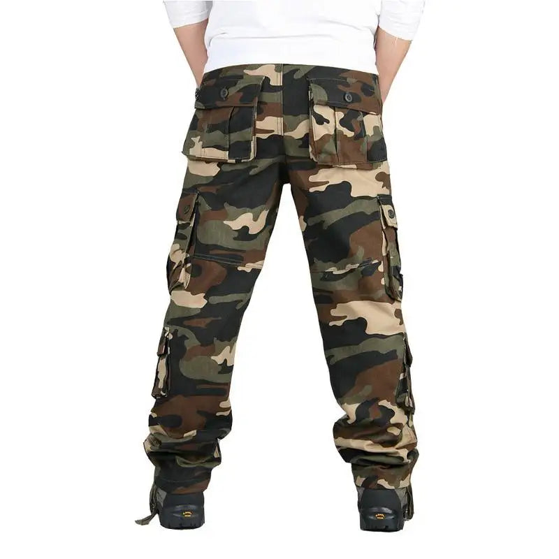 Men's Tactical Camouflage Overalls High-Quality Cotton Multi-Pocket Trousers Sports