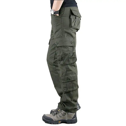 Men's Tactical Camouflage Overalls High-Quality Cotton Multi-Pocket Trousers Sports