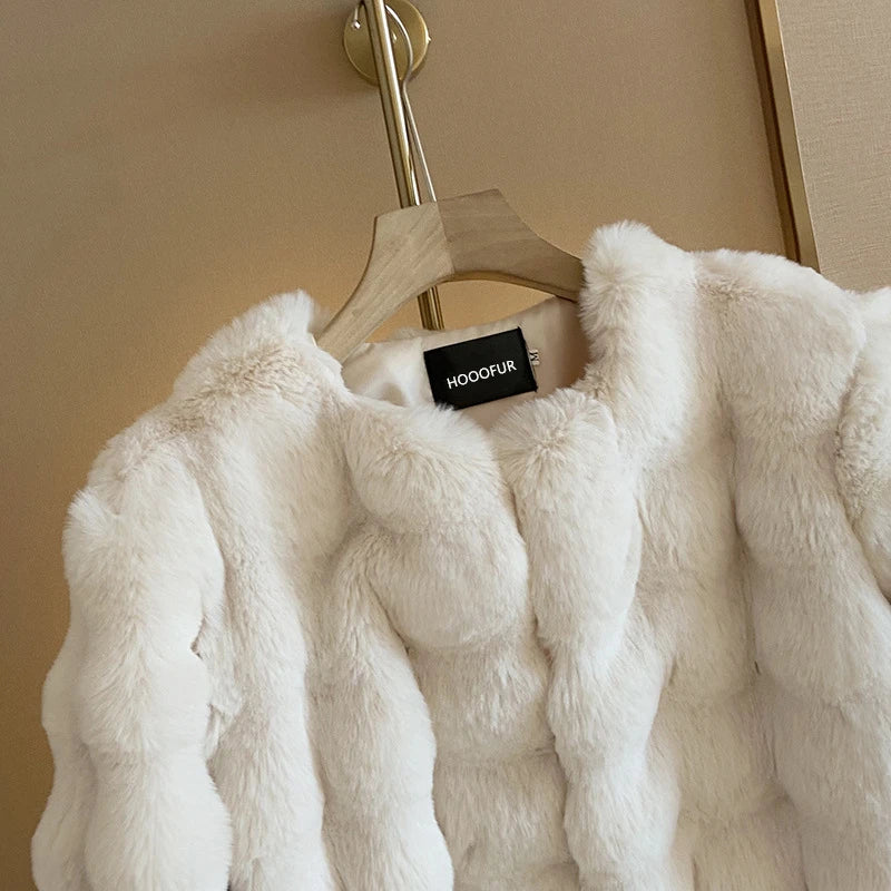 HOOOFUR Faux Fur Coat Women New Style Short Imitation 2025