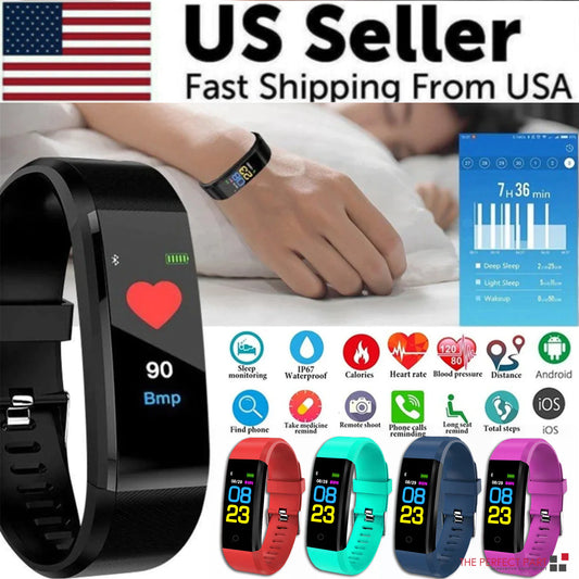 Fitness Smart Watch Activity Tracker Heart Rate For Women Men Oxygen BP Monitor