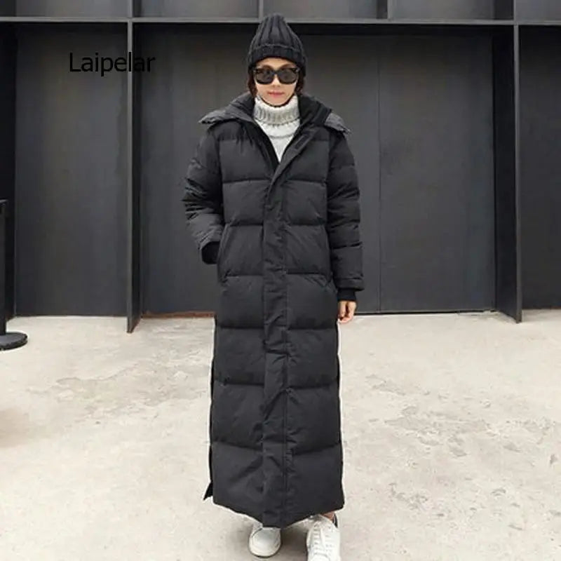 Parka Coat Extra Maxi Long Winter Jacket Women Hooded Pocket Zipper Female Lady Windbreaker Overcoat Outwear Clothing Quilted