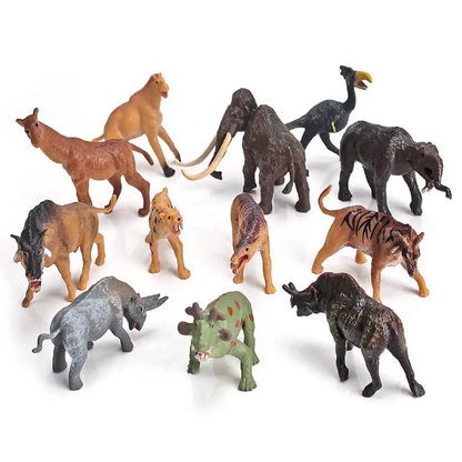 12 PCS/Set Mini Ancient Animals Figure Action PVC Simulation Animals Model Kit Children Educational Learning Toys For Kids