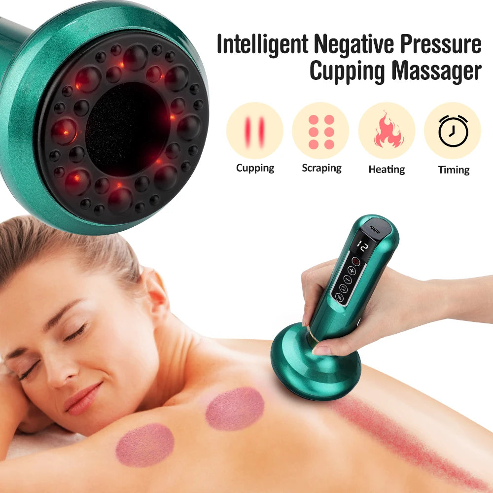 Electric Cupping Massage Set – Anti-Cellulite Suction Cup, Meridian Gua Sha, Vacuum Body Massager for Physiotherapy Scraping