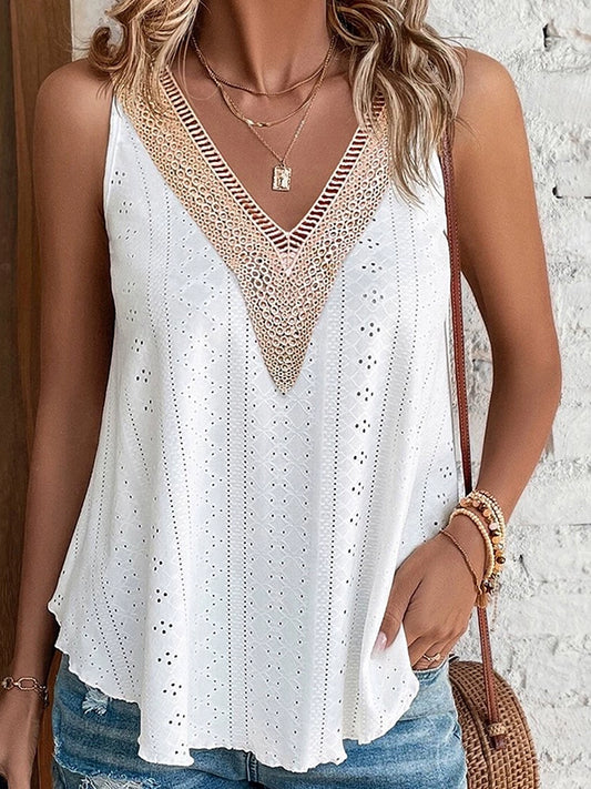 V-neck Strap Cool Breathable Sexy Sleeveless Lace