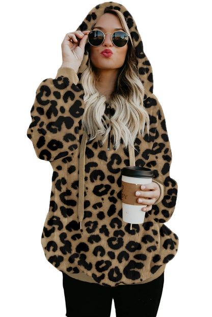 2024 Fall and Winter New Arrival Velvet Padded Hooded Sweatshirt Women Fashion Loose Plus Size Fashion Camouflage Printed Long-Sleeved Top Women