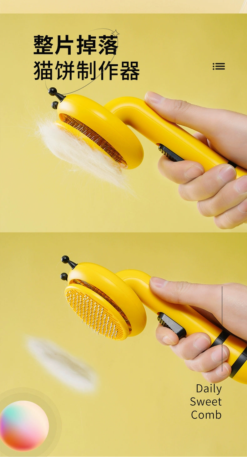 Cat Comb Little Bee Float Hair Cleaning Space Cat Pumpkin Comb Knot Opening Cleaning Shell Comb Hair Removal Brush Cat Petting Handy Gadget