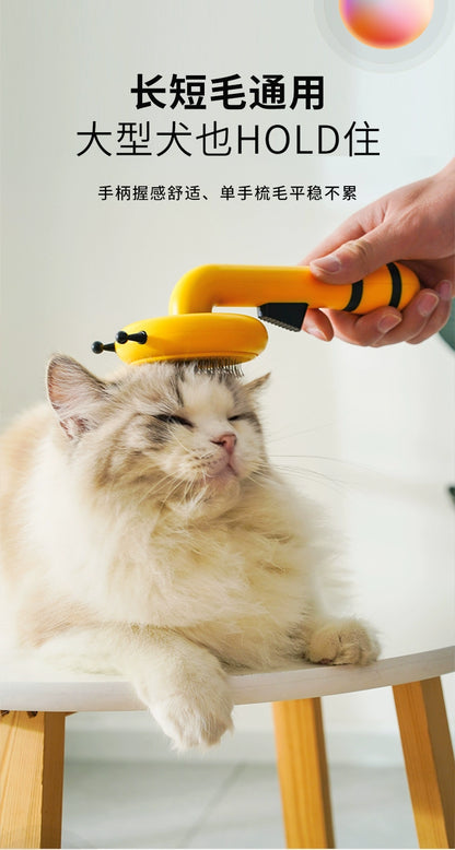 Cat Comb Little Bee Float Hair Cleaning Space Cat Pumpkin Comb Knot Opening Cleaning Shell Comb Hair Removal Brush Cat Petting Handy Gadget