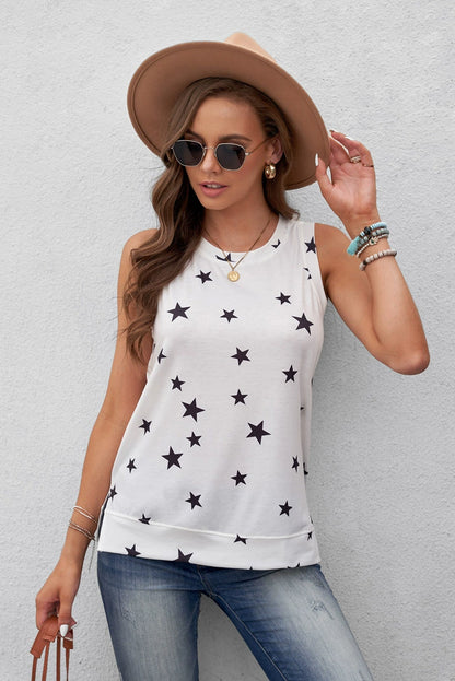 New Sleeveless Vest Women's 2024 Summer New XINGX Print Casual Loose Temperament plus Size Inner Wear Blouse