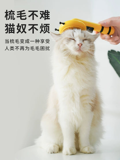 Cat Comb Little Bee Float Hair Cleaning Space Cat Pumpkin Comb Knot Opening Cleaning Shell Comb Hair Removal Brush Cat Petting Handy Gadget