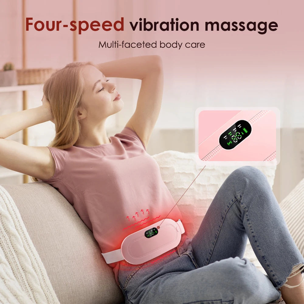 Electric Menstrual Heating Pad Warm Palace Waist Belt Period Cramp Massager Menstrual Heating Pad Dysmenorrhea Relieving Belt