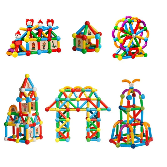 Romboss 10/26/48/78/101/136pcs Magnetic Constructor Building Blocks Toys Children Magic Magnet Stick Rod Montessori Toy Gifts