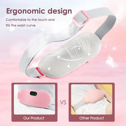 Electric Menstrual Heating Pad Warm Palace Waist Belt Period Cramp Massager Menstrual Heating Pad Dysmenorrhea Relieving Belt