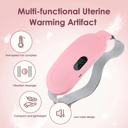 Electric Menstrual Heating Pad Warm Palace Waist Belt Period Cramp Massager Menstrual Heating Pad Dysmenorrhea Relieving Belt