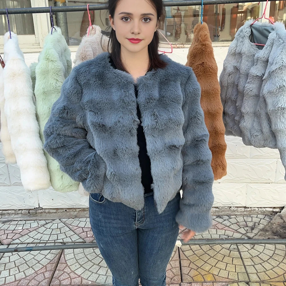 HOOOFUR Faux Fur Coat Women New Style Short Imitation 2025