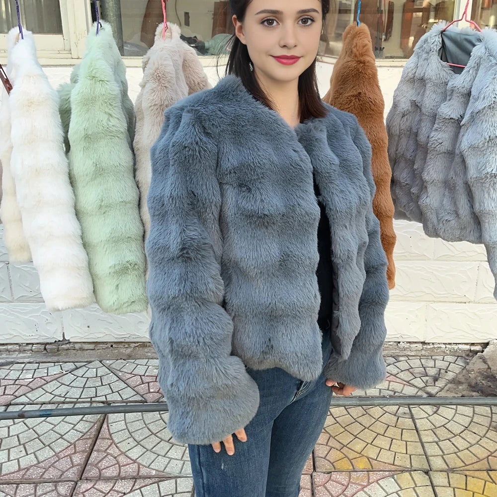 HOOOFUR Faux Fur Coat Women New Style Short Imitation 2025