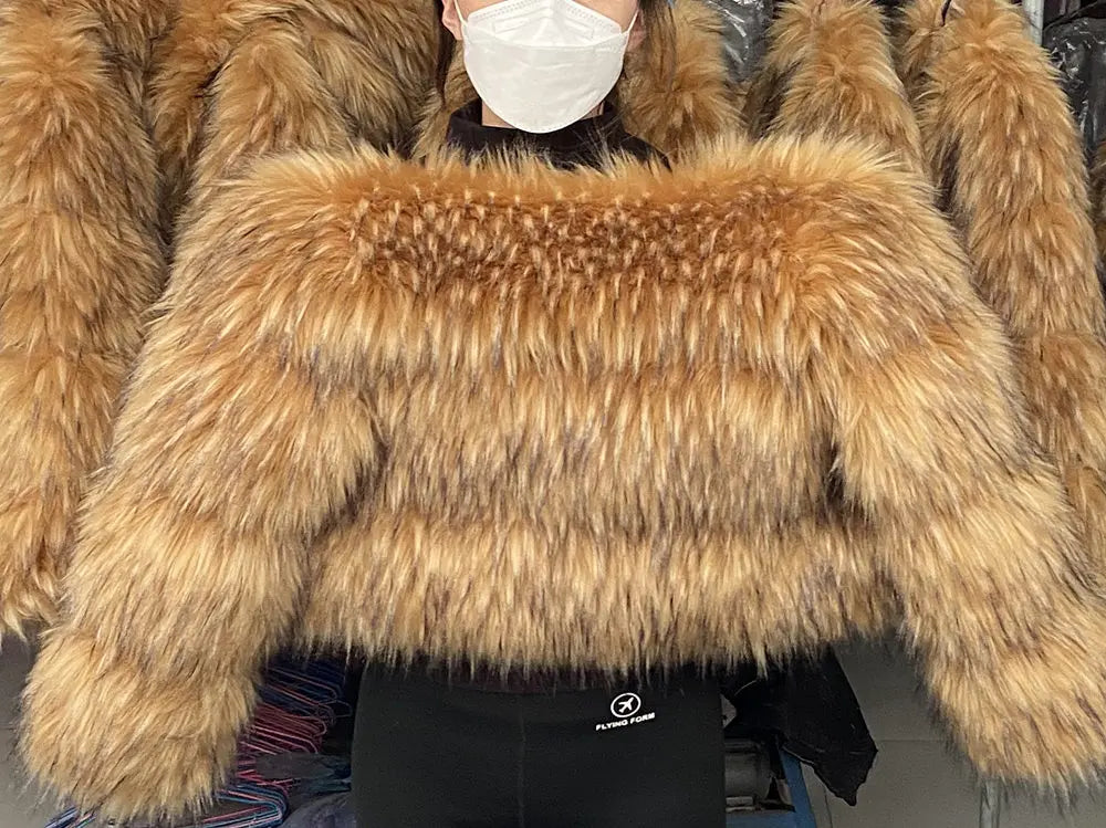 HOOOFUR Faux Fur Coat Women's Jacket Winter Fashion Warm Thick Fox Raccoon Leather 2025