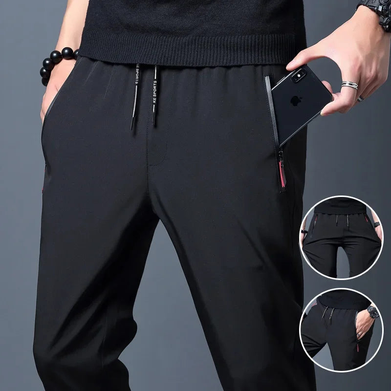 Men's Slim Fit Jogger Pants – Straight Leg, Elastic Waist, Casual Trousers