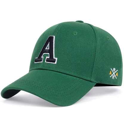 Unisex A Letter Side Ar Embroidery Baseball Caps Adjustable