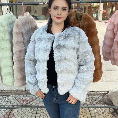 HOOOFUR Faux Fur Coat Women New Style Short Imitation 2025