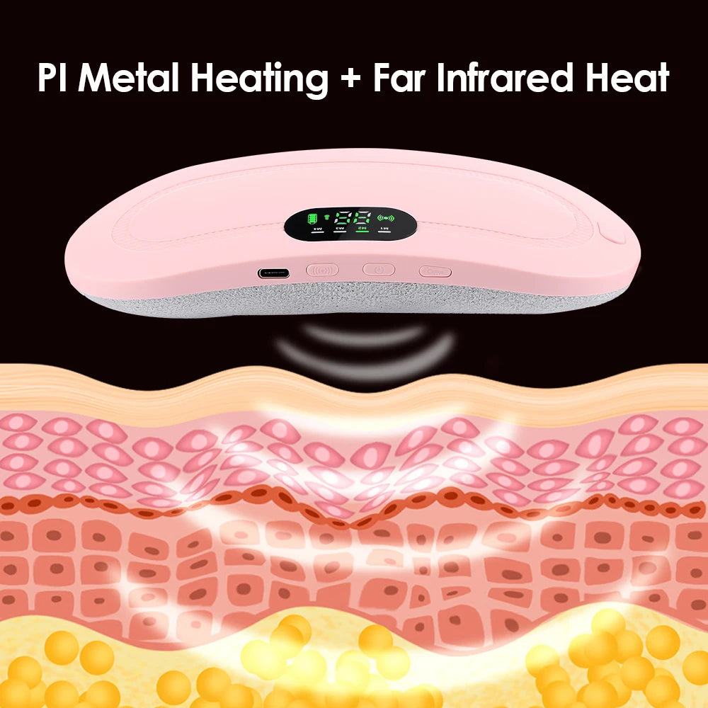 Electric Menstrual Heating Pad Warm Palace Waist Belt Period Cramp Massager Menstrual Heating Pad Dysmenorrhea Relieving Belt