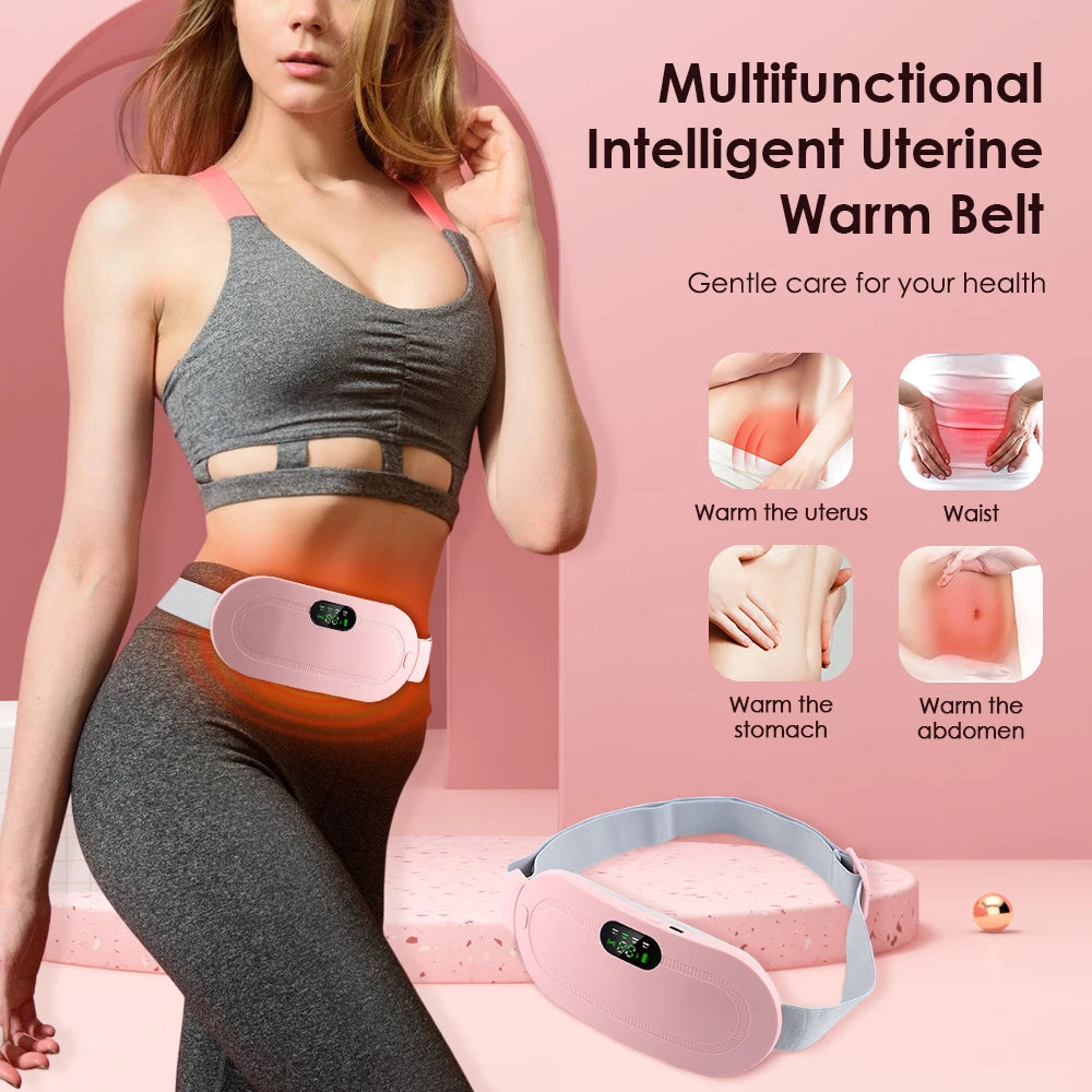 Electric Menstrual Heating Pad Warm Palace Waist Belt Period Cramp Massager Menstrual Heating Pad Dysmenorrhea Relieving Belt