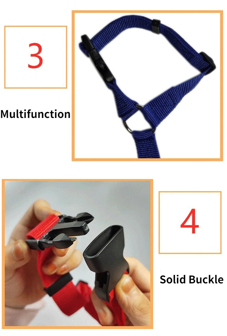 Solid Color Two-in-one Pet Car Seat Belt Nylon Lead Leash Backseat Safety Belt 2025