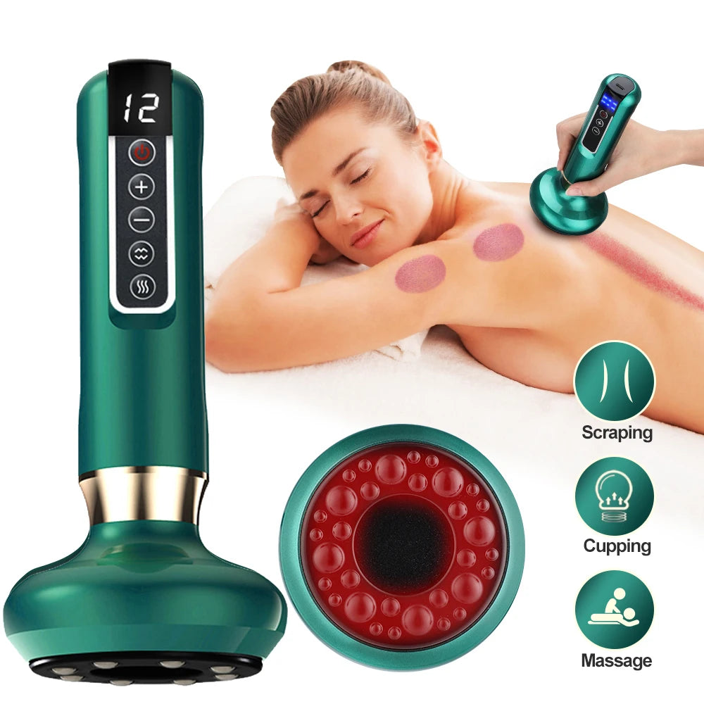 Electric Cupping Massage Set – Anti-Cellulite Suction Cup, Meridian Gua Sha, Vacuum Body Massager for Physiotherapy Scraping