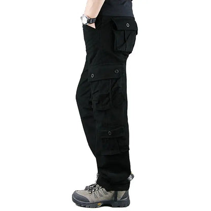 Men's Tactical Camouflage Overalls High-Quality Cotton Multi-Pocket Trousers Sports