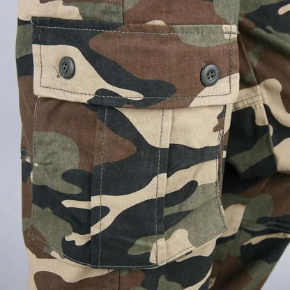 Men's Tactical Camouflage Overalls High-Quality Cotton Multi-Pocket Trousers Sports