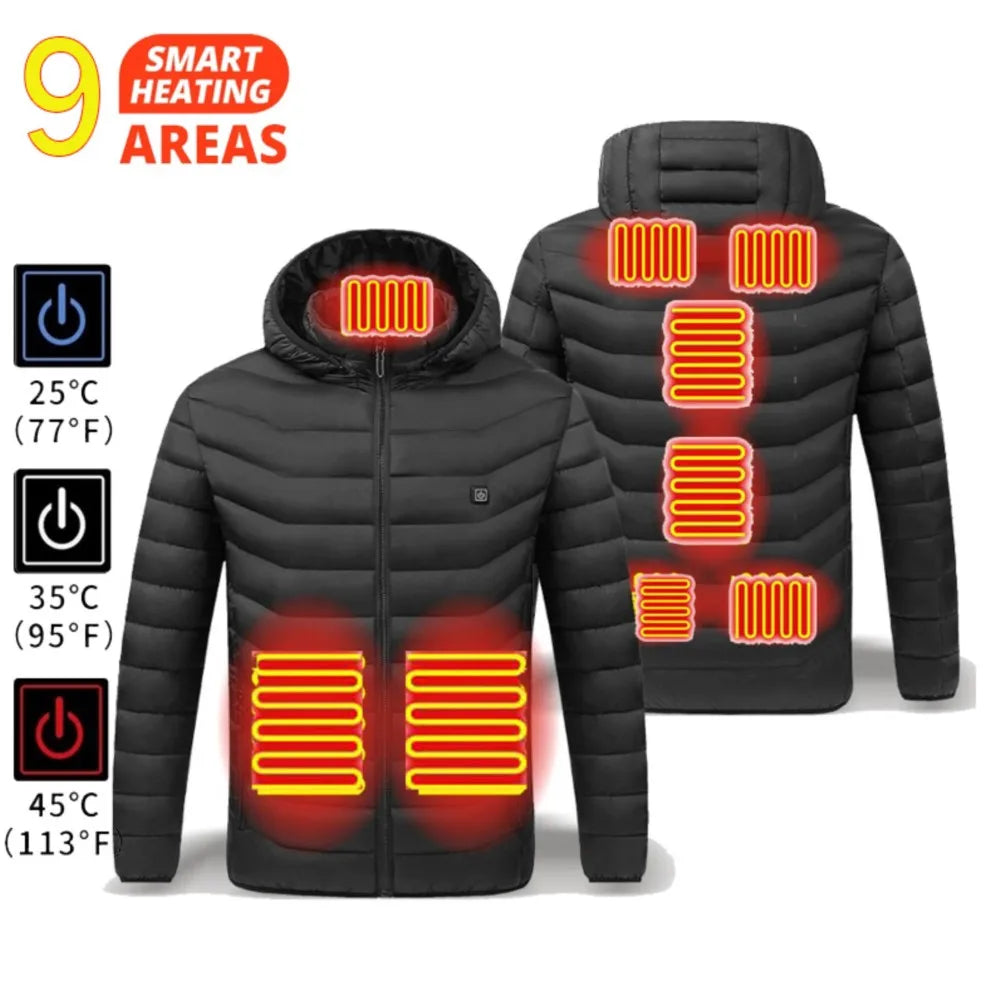 21 Areas Heated Jacket Men Warm Vest USB Self Heating 2025