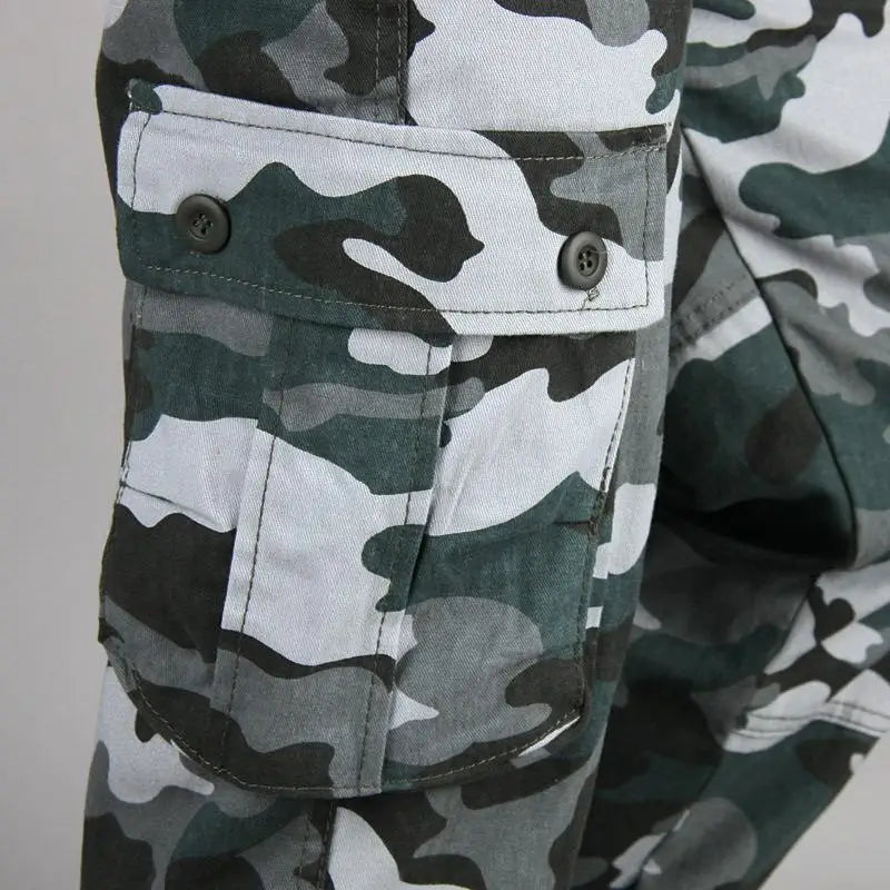 Men's Tactical Camouflage Overalls High-Quality Cotton Multi-Pocket Trousers Sports