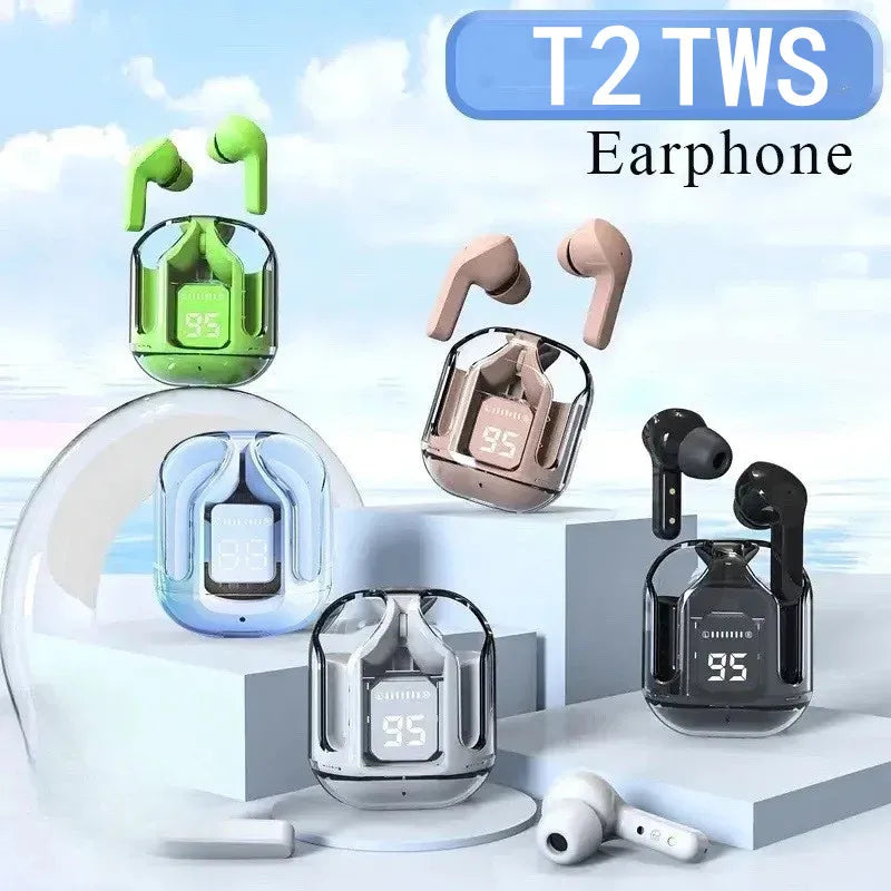 T2 Wireless Mini Earbuds LED Power Digital Display TWS Wireless Headset Stereo Sound Bluetooth Headphones 5.3