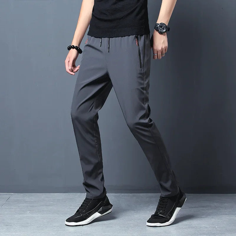 Men's Slim Fit Jogger Pants – Straight Leg, Elastic Waist, Casual Trousers