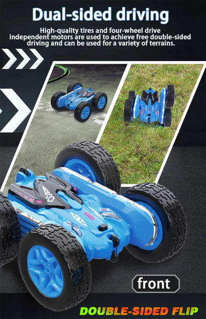 Stunt Remote Control Car Toy - Upgraded Light Bar and Headlight Car - Double sided 360 ° Rotation -4WD Drift Truck - Kid's Gifts