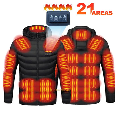 21 Areas Heated Jacket Men Warm Vest USB Self Heating 2025