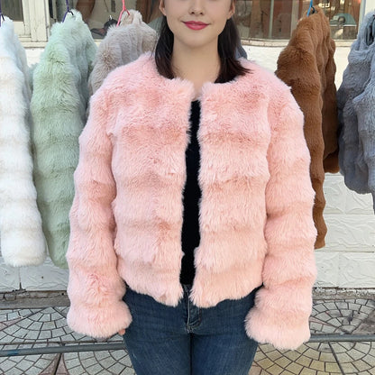 HOOOFUR Faux Fur Coat Women New Style Short Imitation 2025