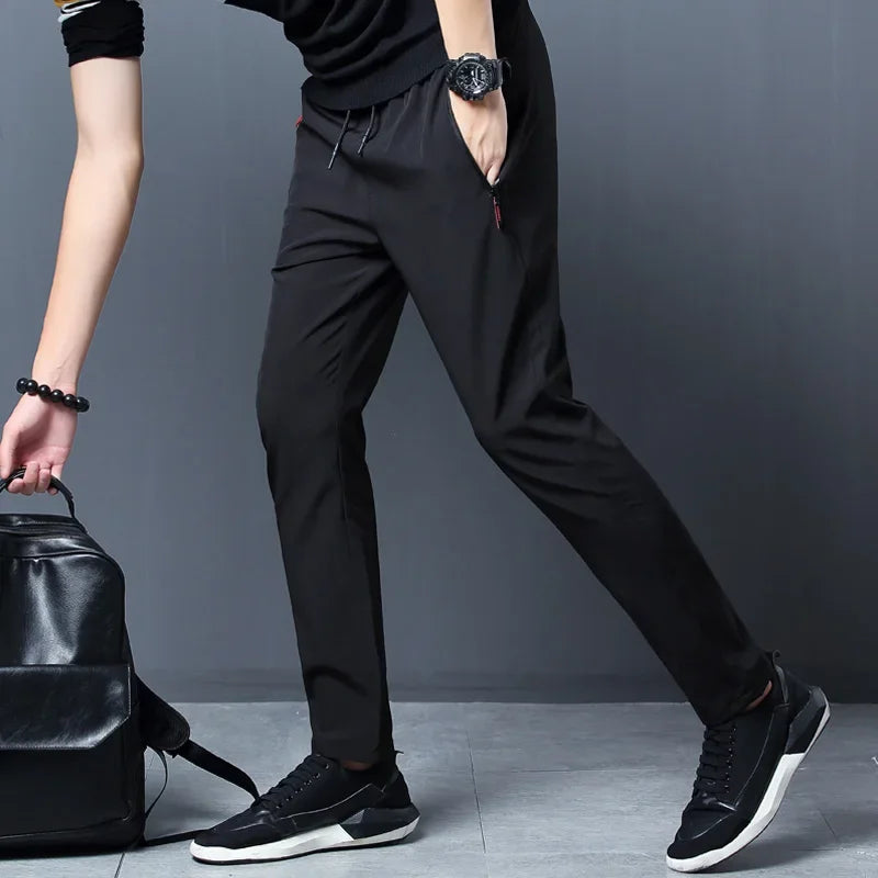 Men's Slim Fit Jogger Pants – Straight Leg, Elastic Waist, Casual Trousers