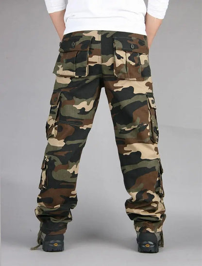 Men's Tactical Camouflage Overalls High-Quality Cotton Multi-Pocket Trousers Sports