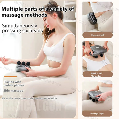 6 Head Electric Back Body Massager Deep Muscle Massager Vibration Massage Relaxation Mashine Massage  Fitness Tool