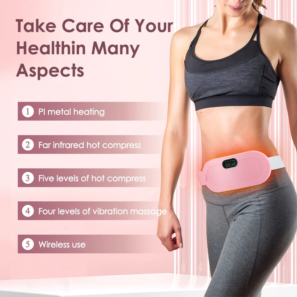 Electric Menstrual Heating Pad Warm Palace Waist Belt Period Cramp Massager Menstrual Heating Pad Dysmenorrhea Relieving Belt