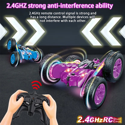 Stunt Remote Control Car Toy - Upgraded Light Bar and Headlight Car - Double sided 360 ° Rotation -4WD Drift Truck - Kid's Gifts