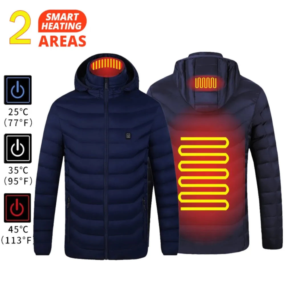 21 Areas Heated Jacket Men Warm Vest USB Self Heating 2025